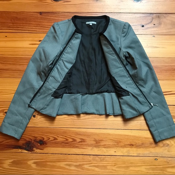 NY Collection Gray Black Ruffle Jacket, EUC, S - Picture 11 of 15